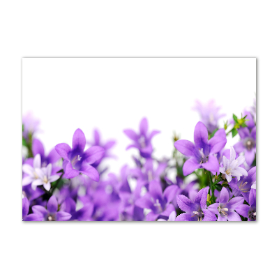 Foto en cristal de alta calidad con impresión uv horizontal Campanas moradas