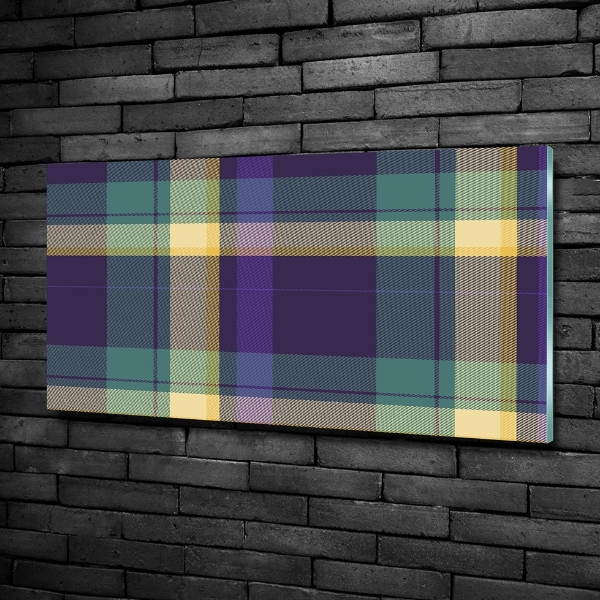 Cuadro decorativo de vidrio para salón horizontal Textura a cuadros