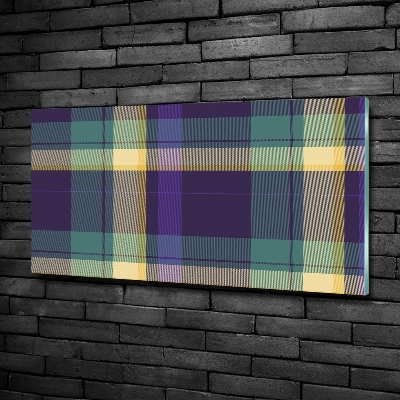 Cuadro decorativo de vidrio para salón horizontal Textura a cuadros