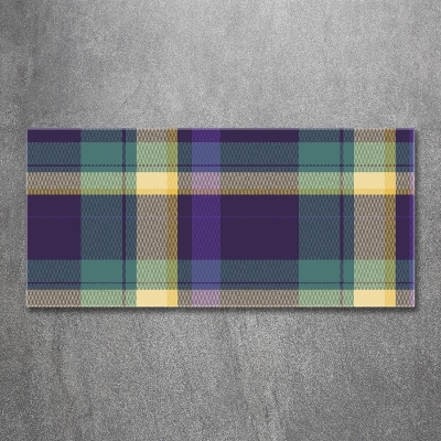 Cuadro decorativo de vidrio para salón horizontal Textura a cuadros