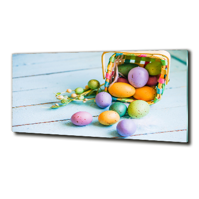 Cuadro decorativo de vidrio para salón horizontal huevos de Pascua