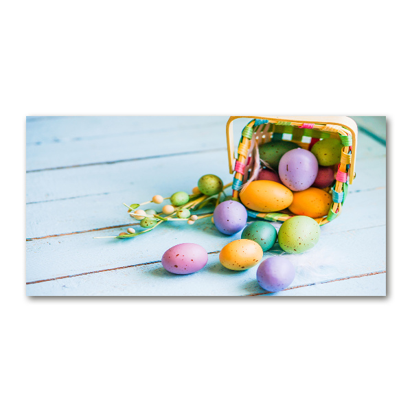 Cuadro decorativo de vidrio para salón horizontal huevos de Pascua