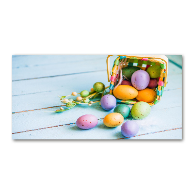 Cuadro decorativo de vidrio para salón horizontal huevos de Pascua