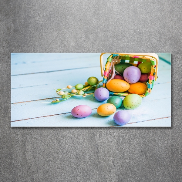 Cuadro decorativo de vidrio para salón horizontal huevos de Pascua