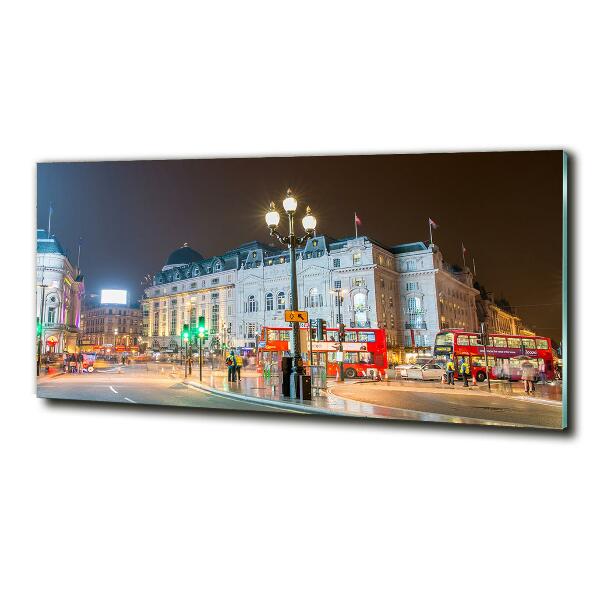 Cuadro decorativo de vidrio para salón horizontal Londres de noche
