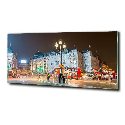 Cuadro decorativo de vidrio para salón horizontal Londres de noche