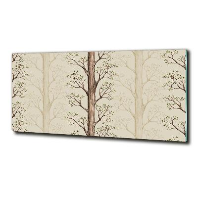 Cuadro de cristal templado moderno horizontal Árboles