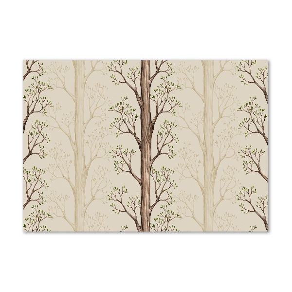 Cuadro de cristal templado moderno horizontal Árboles