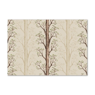 Cuadro de cristal templado moderno horizontal Árboles