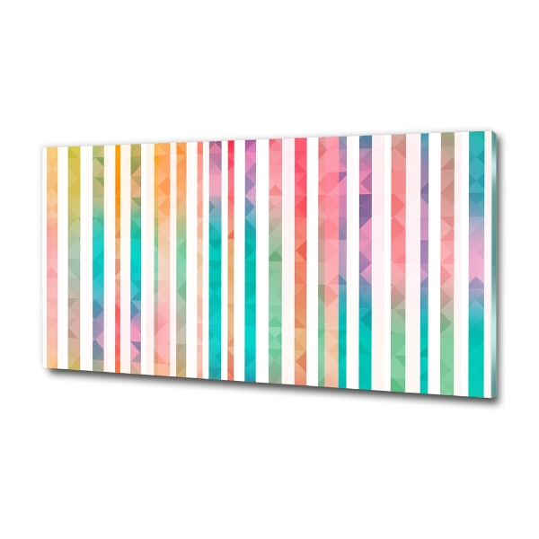 Impresión en cristal con acabado brillante horizontal Rayas de arcoíris