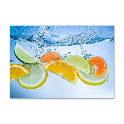 Cuadro de cristal templado moderno horizontal Cítricos bajo el agua