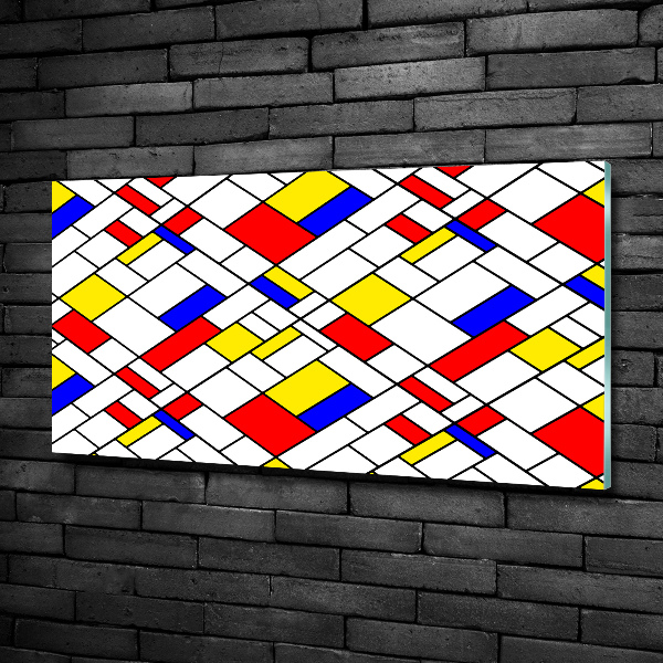 Impresión en cristal con acabado brillante horizontal Abstracción