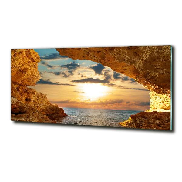 Impresión en cristal con acabado brillante horizontal Gruta junto al mar