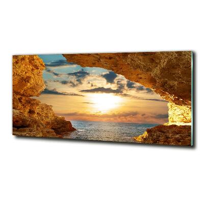 Impresión en cristal con acabado brillante horizontal Gruta junto al mar