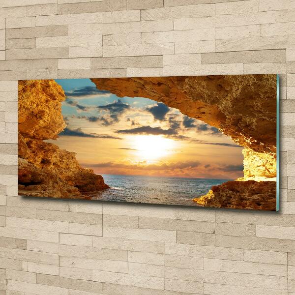 Impresión en cristal con acabado brillante horizontal Gruta junto al mar