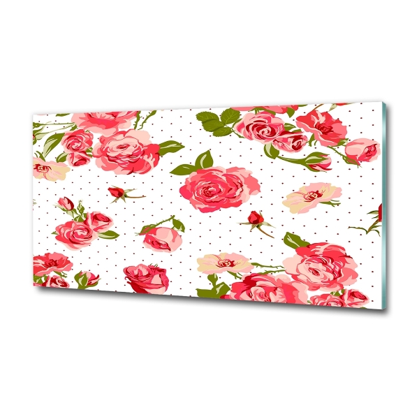 Impresión en cristal con acabado brillante horizontal Rosas