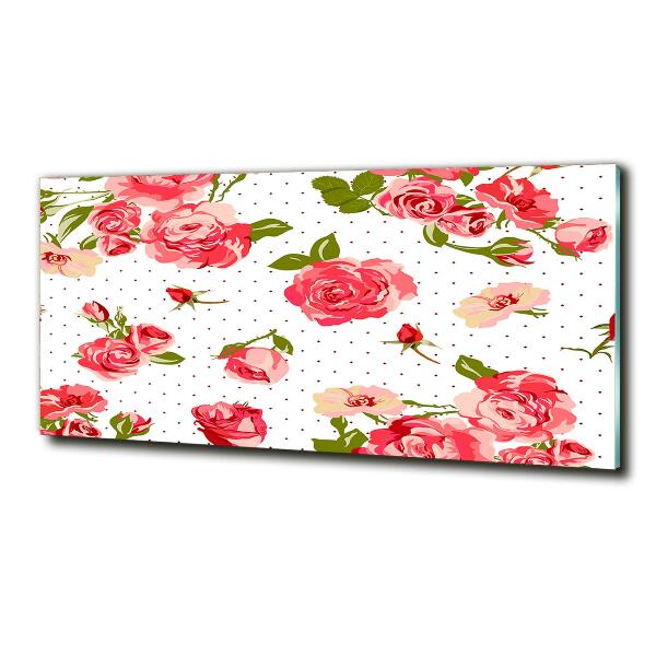 Impresión en cristal con acabado brillante horizontal Rosas