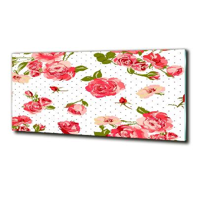 Impresión en cristal con acabado brillante horizontal Rosas