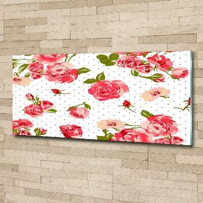 Impresión en cristal con acabado brillante horizontal Rosas