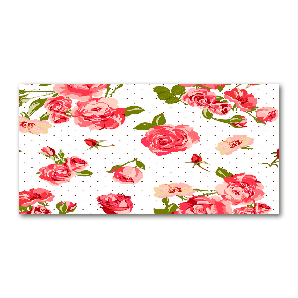 Impresión en cristal con acabado brillante horizontal Rosas