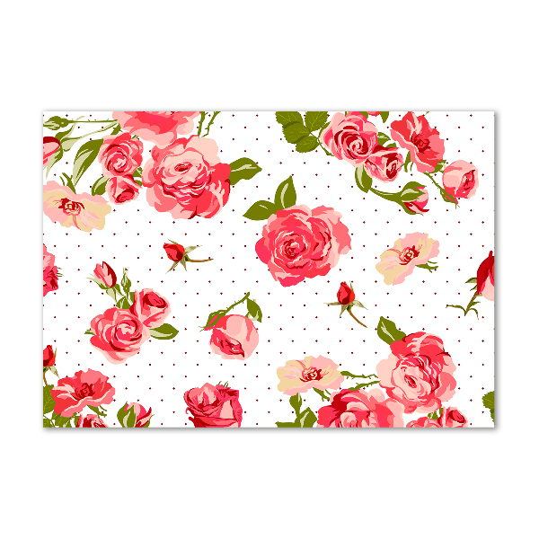 Impresión en cristal con acabado brillante horizontal Rosas