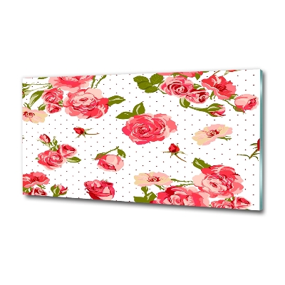 Impresión en cristal con acabado brillante horizontal Rosas