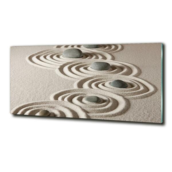 Impresión en cristal con acabado brillante horizontal Piedras zen arena