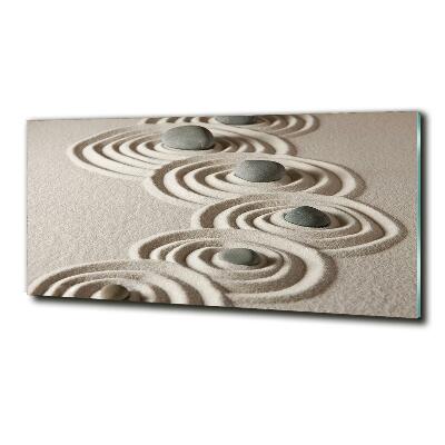 Impresión en cristal con acabado brillante horizontal Piedras zen arena