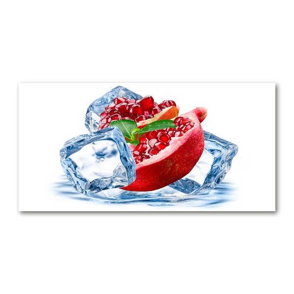 Foto en cristal de alta calidad con impresión uv horizontal Granada con hielo