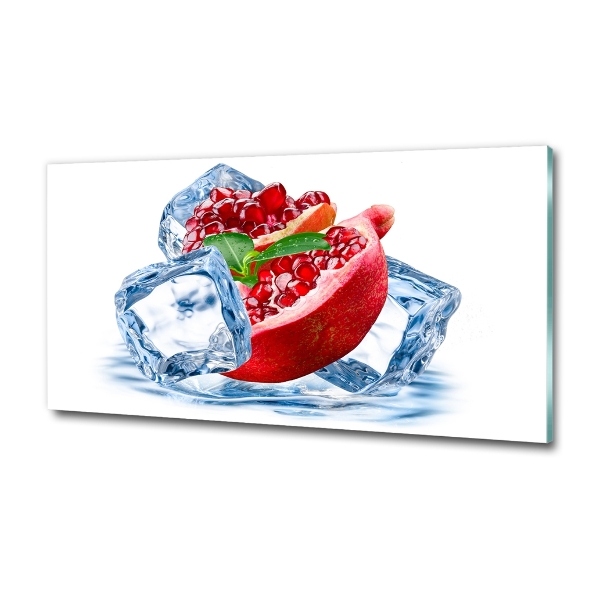 Foto en cristal de alta calidad con impresión uv horizontal Granada con hielo