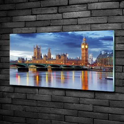 Foto en cristal de alta calidad con impresión uv horizontal Támesis de Londres