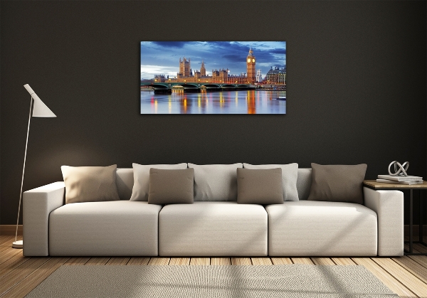 Foto en cristal de alta calidad con impresión uv horizontal Támesis de Londres