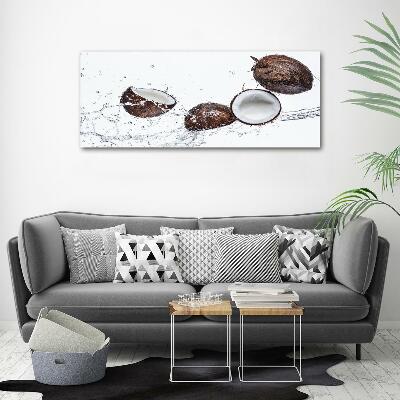 Cuadro de cristal templado moderno horizontal Coco con agua