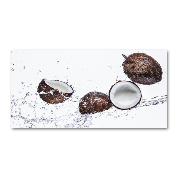 Cuadro de cristal templado moderno horizontal Coco con agua