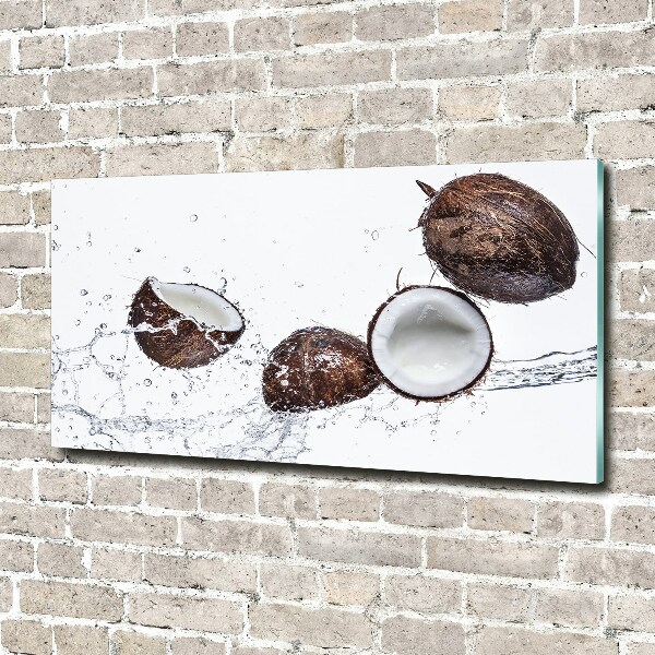 Cuadro de cristal templado moderno horizontal Coco con agua