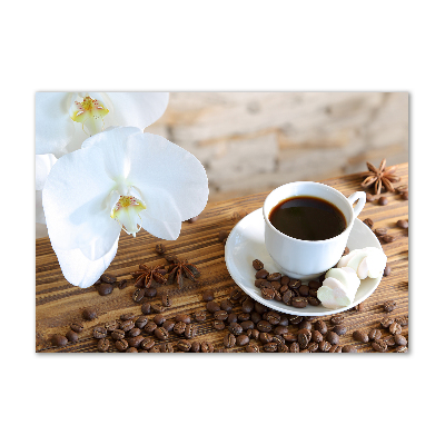 Impresión en cristal con acabado brillante horizontal Una taza de café