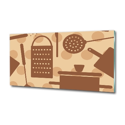 Cuadro de cristal templado moderno horizontal Utensilios de cocina