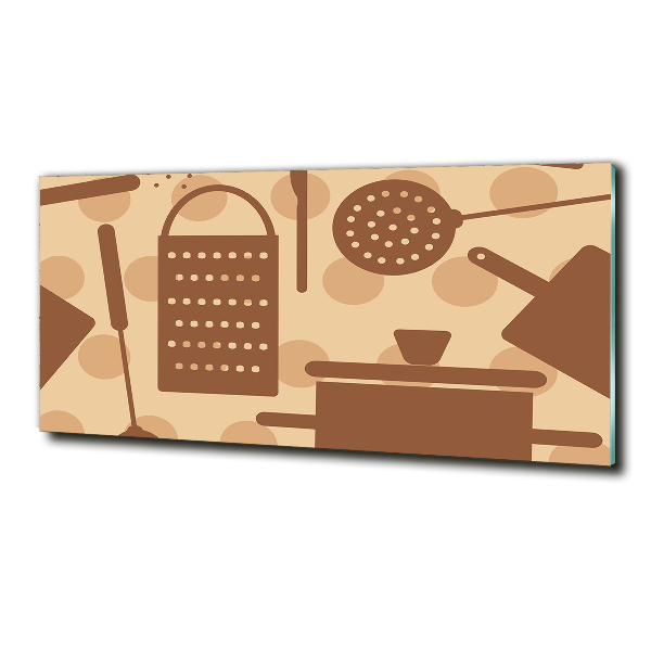 Cuadro de cristal templado moderno horizontal Utensilios de cocina