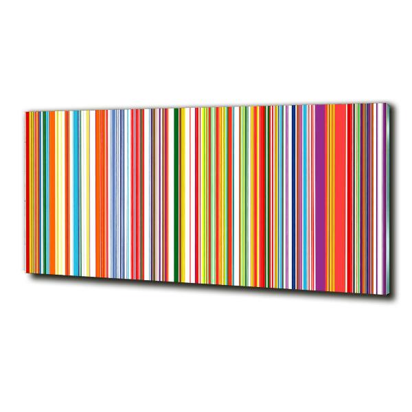 Cuadro decorativo de vidrio para salón horizontal Rayas de colores