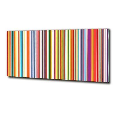 Cuadro decorativo de vidrio para salón horizontal Rayas de colores