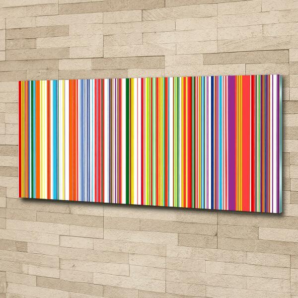 Cuadro decorativo de vidrio para salón horizontal Rayas de colores