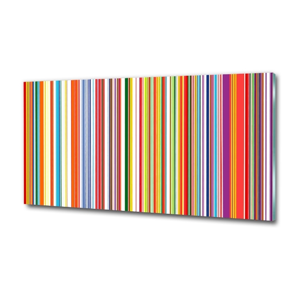 Cuadro decorativo de vidrio para salón horizontal Rayas de colores