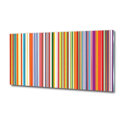 Cuadro decorativo de vidrio para salón horizontal Rayas de colores
