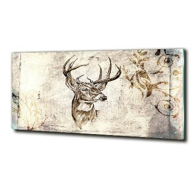 Cuadro decorativo de vidrio para salón horizontal Ciervo