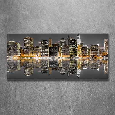 Foto obraz szkło hartowane Nowy Jork nocą