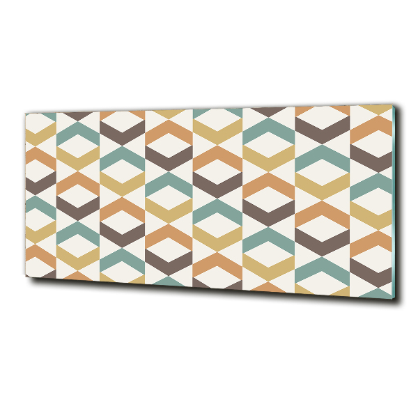 Cuadro decorativo de vidrio para salón horizontal Fondo retro