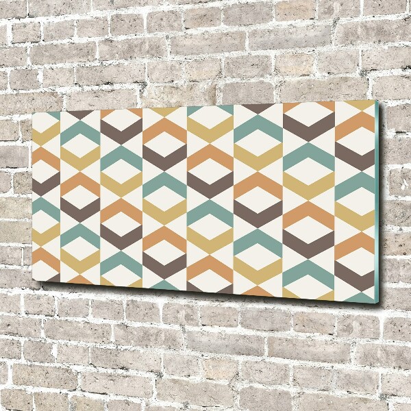 Cuadro decorativo de vidrio para salón horizontal Fondo retro