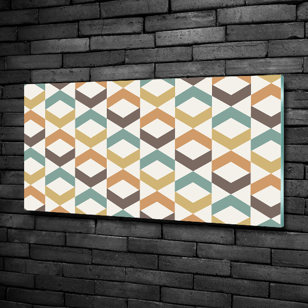 Cuadro decorativo de vidrio para salón horizontal Fondo retro