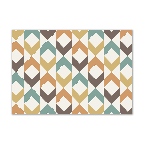 Cuadro decorativo de vidrio para salón horizontal Fondo retro