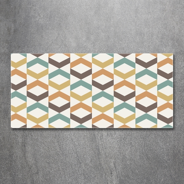 Cuadro decorativo de vidrio para salón horizontal Fondo retro